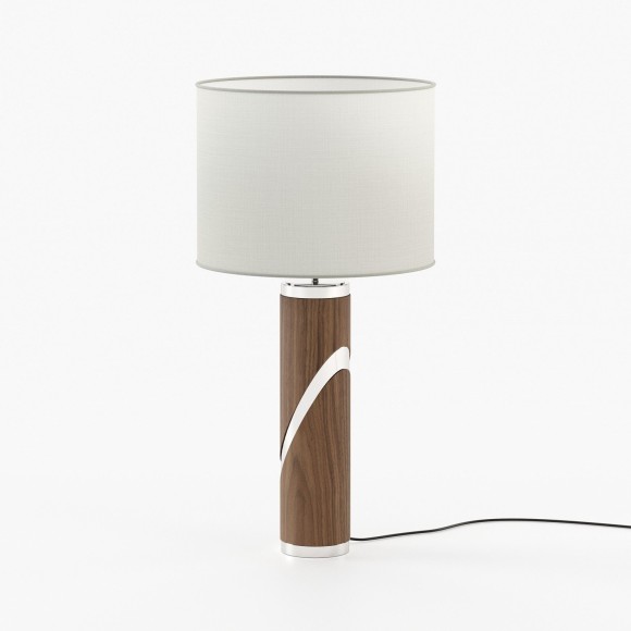 Lampe de bureau 174 - Martin - Éclairage de bureau en noyer mat avec hauteur de 12cm - Pacific Compagnie.