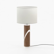 Lampe de bureau 174 - Martin - Wooden and metal desk lamp with walnut matte finish and marble base - Pacific Compagnie.