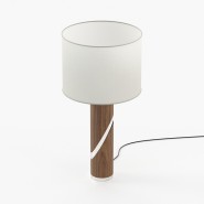 Lampe de bureau 174 - Martin - Table lamp featuring wood, marble, and metal in a walnut matte design - Pacific Compagnie.