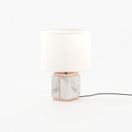 Lampe de bureau 174 - Little jack - Table lamp with a combination of wood, metal, and marble in a sleek walnut matte design - Pa