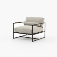 Fauteuil 174 - Badi - Ergonomic armchair with adjustable fabric and wood design - Pacific Compagnie.