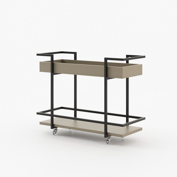 Desserte à thé 174 - Janice - Wooden tea cart with walnut matte finish - Pacific Compagnie.