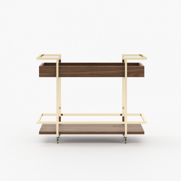 Desserte à thé 174 - Janice - Space-saving tea cart with dimensions W100cm x D40cm x H78cm - Pacific Compagnie.