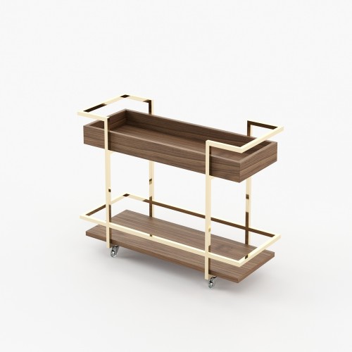 Desserte à thé 174 - Janice - Laskasas brand tea cart, made from high-quality wood and metal materials - Pacific Compagnie.