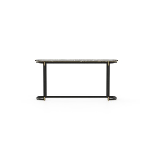 Console 174 - Lyssa - Luxury wooden console with metal accents in walnut finish - Pacific Compagnie.