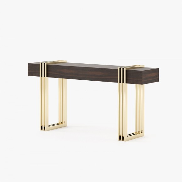 Console 174 - Evelyn - Elegant entryway console with wood and metal construction - Pacific Compagnie.