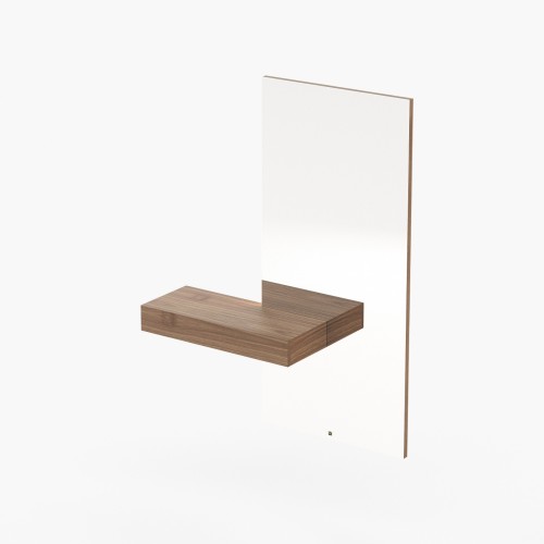 Console 174 - Eos round - Round console table in walnut matte finish with wooden legs - Pacific Compagnie.