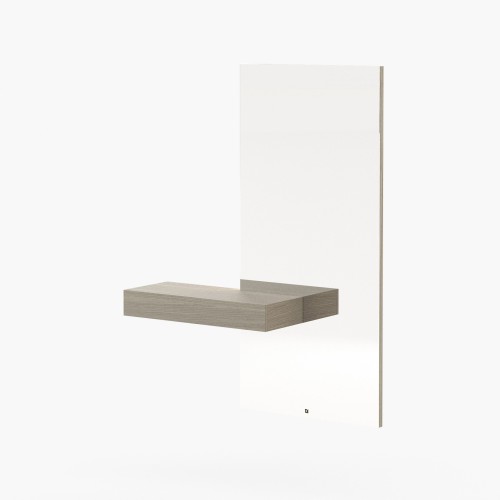 Console 174 - Eos round - Entryway console table with wooden and mirror materials in walnut tone - Pacific Compagnie.