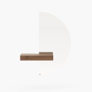 Console 174 - Eos round - Wooden console table with rounded shape and walnut matte color - Pacific Compagnie.