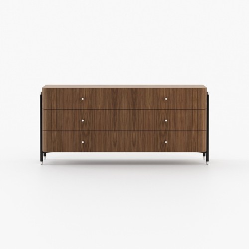 Commode 174 - Rosie - Walnut chest of drawers with 3 drawers - Pacific Compagnie.