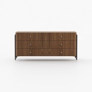 Commode 174 - Rosie - Commode 174-Rosie en noyer mat avec 3 drawers - Pacific Compagnie.