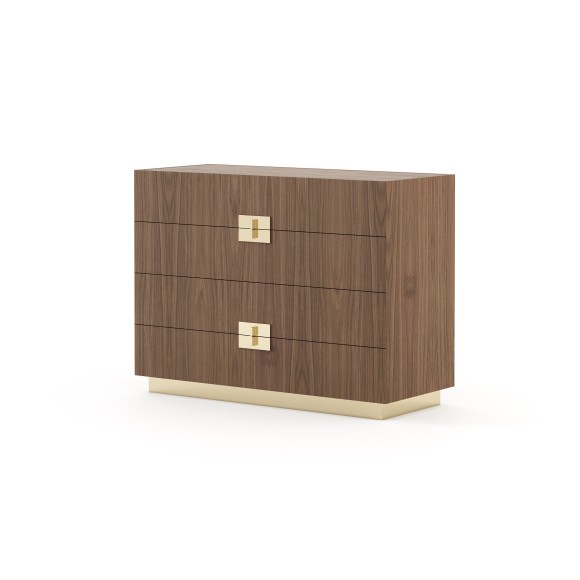 Commode 174 - Lady - Walnut chest with metal accents - Pacific Compagnie.