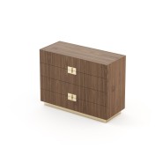 Commode 174 - Lady - 120cm wide walnut commode with metal handles - Pacific Compagnie.