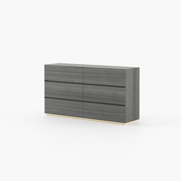 Commode 174 - Dakar - Modern wooden chest with metal accents and walnut matte finish - Pacific Compagnie.