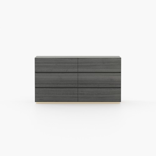 Commode 174 - Dakar - Modern wood and metal chest with matte walnut finish - Pacific Compagnie.