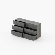 Commode 174 - Dakar - Stylish wooden commode with metal accents and walnut color - Pacific Compagnie.