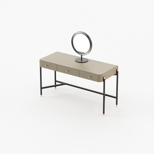 Coiffeuse 174 - Rosie - Elegant wood dressing table with metal legs and handles - Pacific Compagnie.
