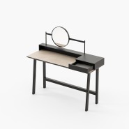 Coiffeuse 174 - Moreton - Walnut dressing table with mirror - Pacific Compagnie.