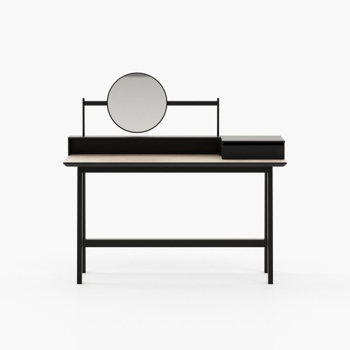 Coiffeuse 174 - Moreton - Traditional walnut dressing table with modern metal touches - Pacific Compagnie.