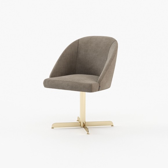 Chaise 174 - Loren - Ergonomic taupe chair with fabric and metal construction - Pacific Compagnie.