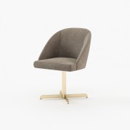 Chaise 174 - Loren - Ergonomic taupe chair with fabric and metal construction - Pacific Compagnie.