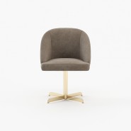 Chaise 174 - Loren - Comfortable taupe fabric and metal chair - Pacific Compagnie.