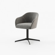 Chaise 174 - Lili - Chaise en bois et tissu taupe, modèle Lili avec assise confortable - Pacific Compagnie.