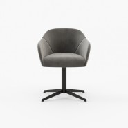 Chaise 174 - Lili - Large chair with wooden frame and anthracite color - Pacific Compagnie.