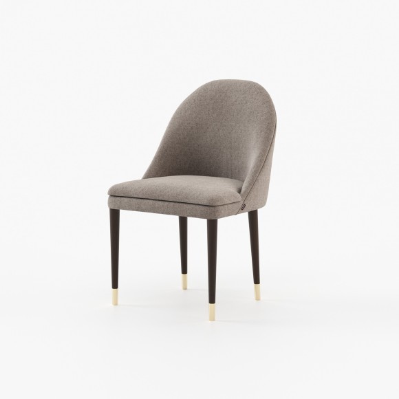 Chaise 174 - Estoril - Chaise en bois et tissu, couleur anthracite et taupe - Pacific Compagnie.