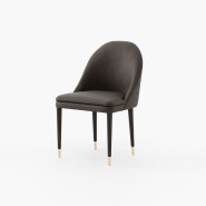 Chaise 174 - Estoril - Ergonomic chair with taupe upholstery and metal frame - Pacific Compagnie.