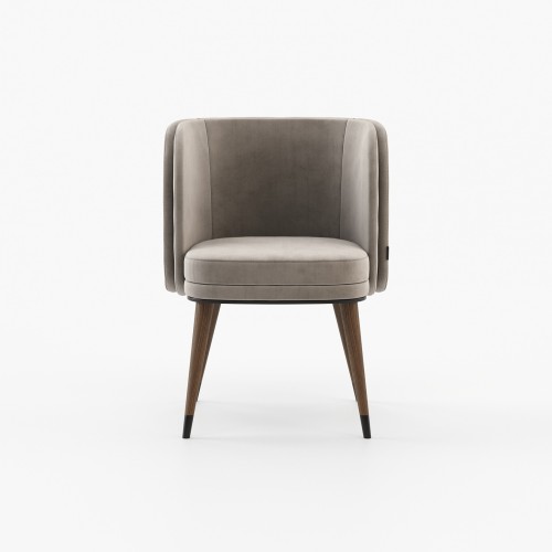 Chaise 174 - Ambrose - Chaise pour intérieur, matériaux : bois, tissu et métal, couleur blanc, bleu profond, sable ou taupe - Pa