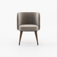 Chaise 174 - Ambrose - Chaise pour intérieur, matériaux : bois, tissu et métal, couleur blanc, bleu profond, sable ou taupe - Pa