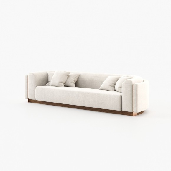 Canapé 174 - Wellington - Modern sofa with metal and fabric combination - Pacific Compagnie.