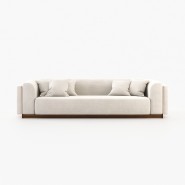 Canapé 174 - Wellington - Comfortable khaki sofa with white cushions - Pacific Compagnie.