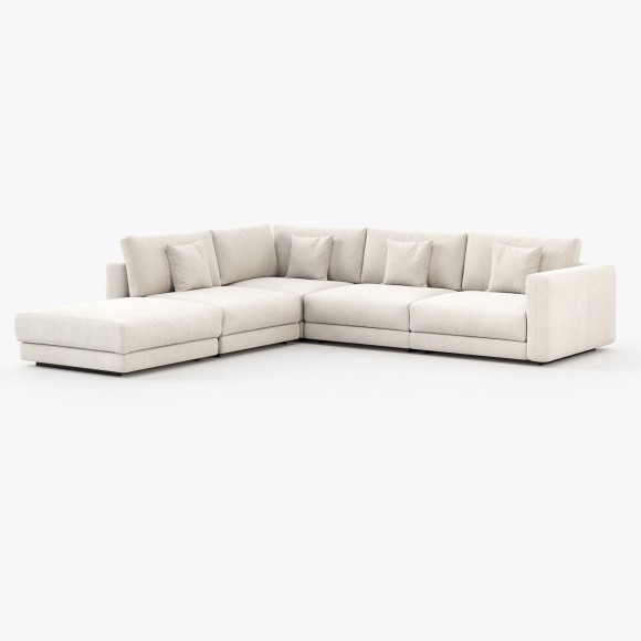 Canapé 174 - Montreal - Compact khaki fabric sofa with modular configuration - Pacific Compagnie.
