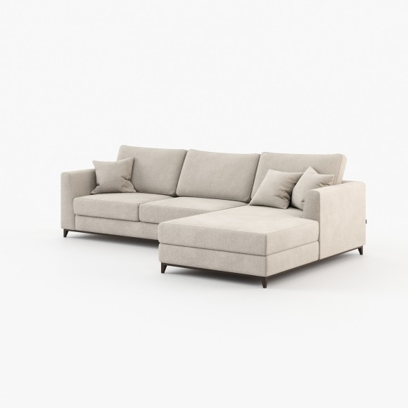 Canapé 174 - London With Chaise Longue - Sophisticated sand-colored sofa with matching chaise longue - Pacific Compagnie.