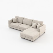 Canapé 174 - London With Chaise Longue - Luxurious white sofa with extra long chaise - Pacific Compagnie.