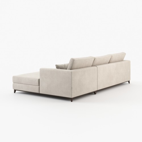 Canapé 174 - London With Chaise Longue - Stately white fabric sofa with accompanying chaise longue - Pacific Compagnie.