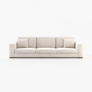 Canapé 174 - Grey 2 Seater - Stylish 2-seater sofa with grey and white fabric upholstery - Pacific Compagnie.