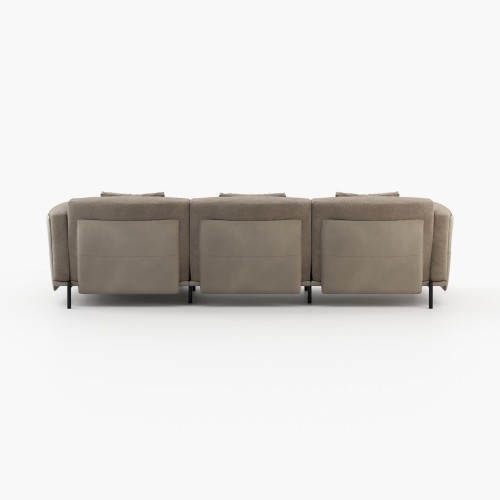 Canapé 174 - Foster - Modern armless sofa module in fabric and metal - Pacific Compagnie.