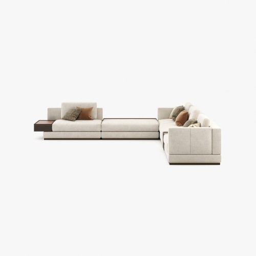 Canapé 174 - Fletcher - Luxury wooden sofa with metal frame, available in two sizes - Pacific Compagnie.