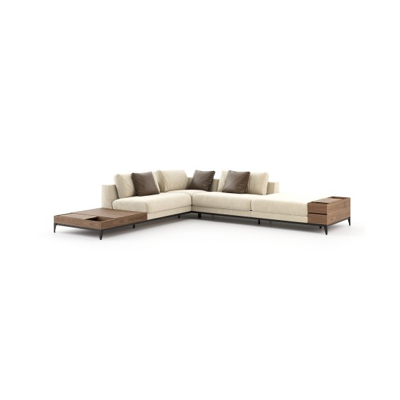 Canapé 174 - Decker - Large adjustable sofa with metal frame and fabric upholstery - Pacific Compagnie.