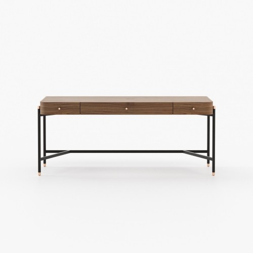 Bureau 174 - Rosie - Spacious workspace desk with metal legs and wooden top - Pacific Compagnie.
