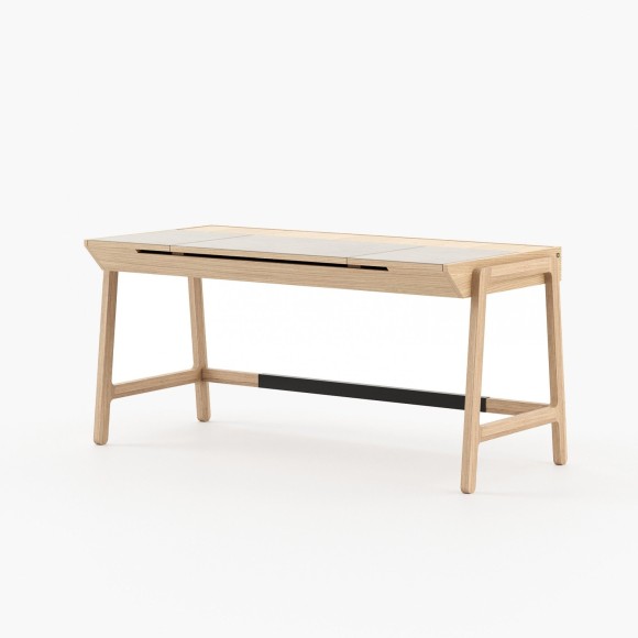 Bureau 174 - Gatsby - Stylish computer desk with wooden and leather elements - Pacific Compagnie.