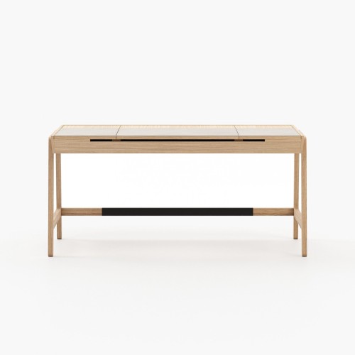 Bureau 174 - Gatsby - Espace de travail en cuir et métal avec bureau en noyer - Pacific Compagnie.