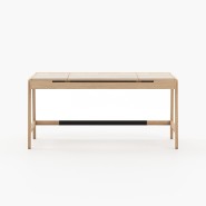 Bureau 174 - Gatsby - Espace de travail en cuir et métal avec bureau en noyer - Pacific Compagnie.