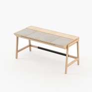 Bureau 174 - Gatsby - Luxury office desk with wood and leather combination - Pacific Compagnie.