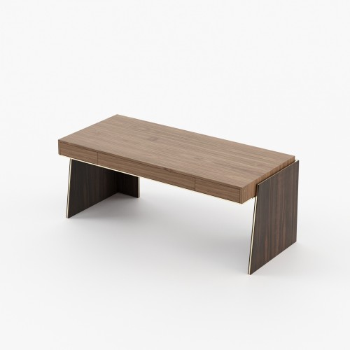 Bureau 174 - Dara - Wooden desk with walnut and smoked eucalyptus veneer finish - Pacific Compagnie.