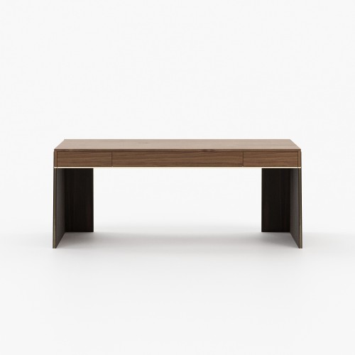 Bureau 174 - Dara - Executive desk with matte walnut and eucalyptus finish - Pacific Compagnie.