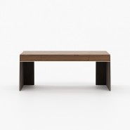 Bureau 174 - Dara - Executive desk with matte walnut and eucalyptus finish - Pacific Compagnie.